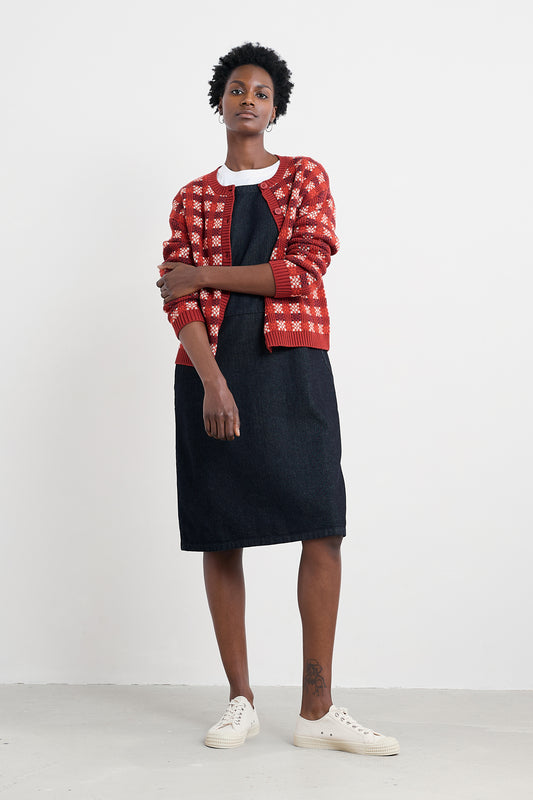 Cardigan à Carreaux en Coton Biologique Kensa