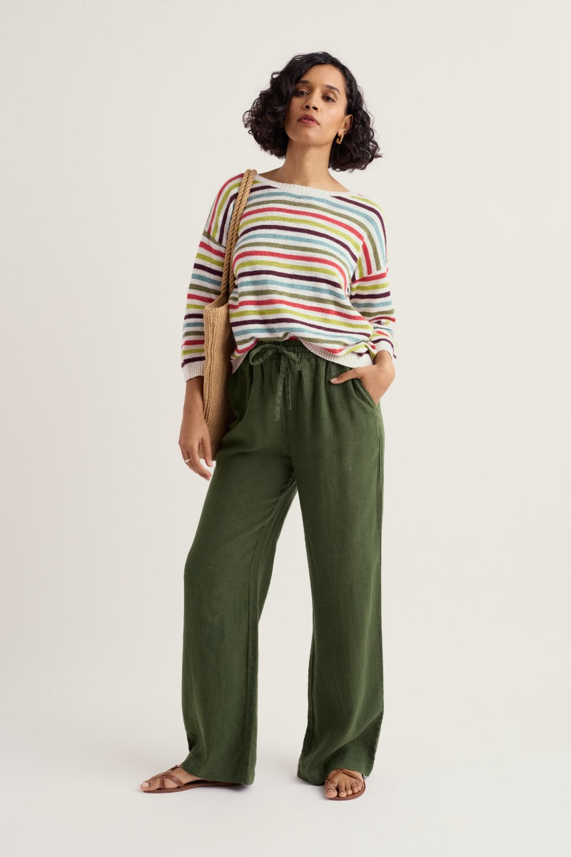 Pull rayé Knavock en lin et coton biologique