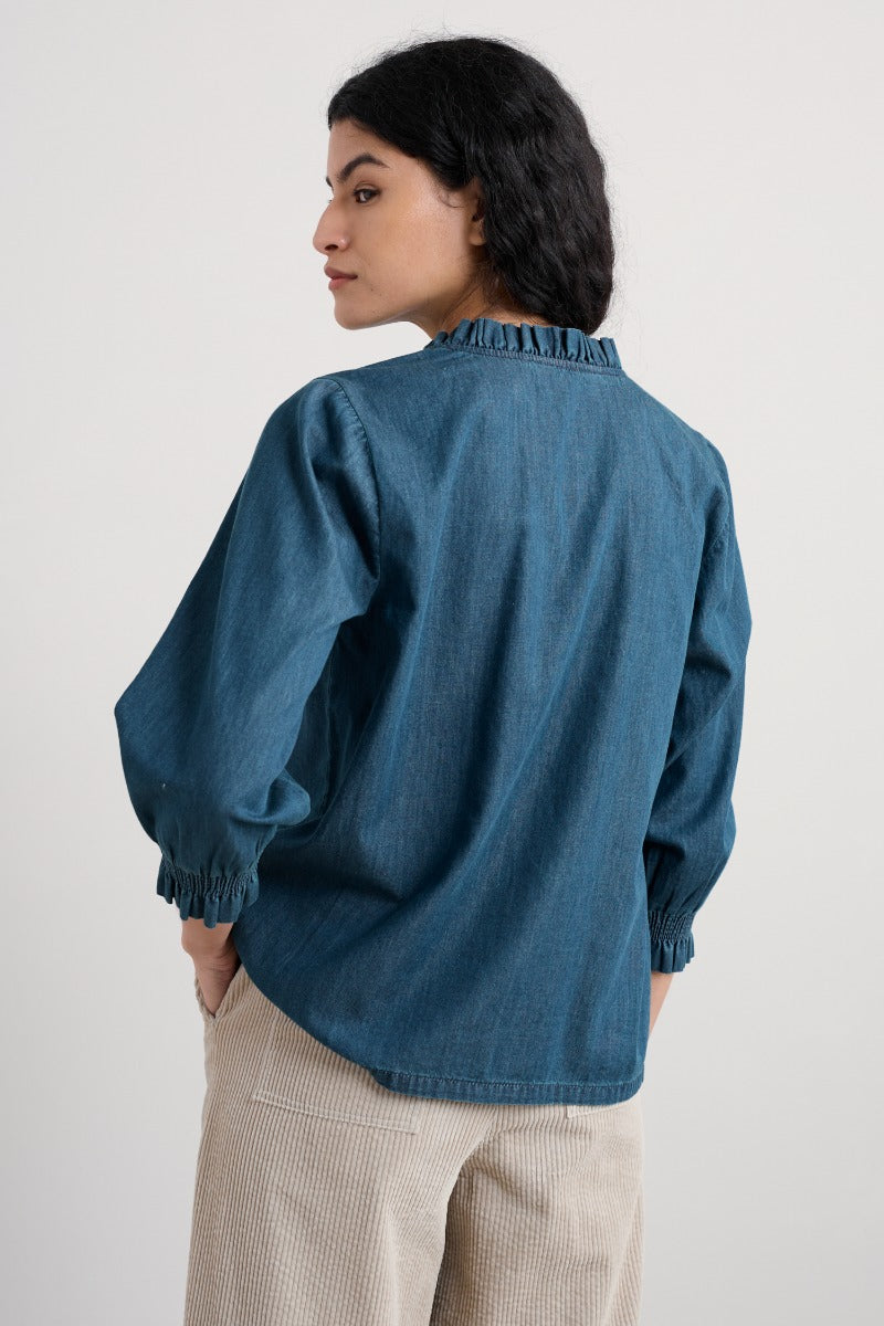 Top Feather Star in chambray