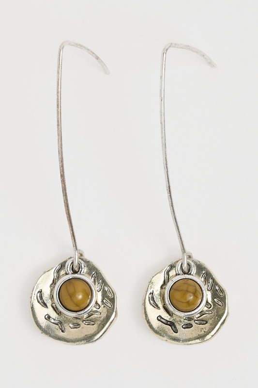 Boucles d'oreilles pendantes à double disque