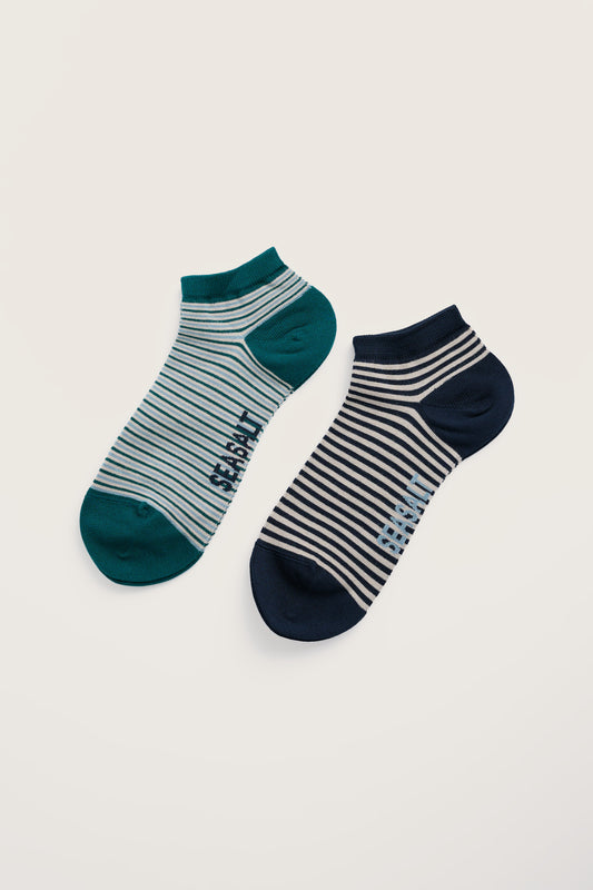 Lot de 2 paires de chaussettes de sport marinières pour homme