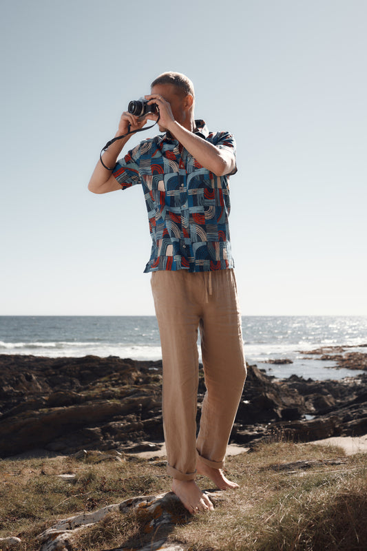 Pantaloni Uomo Crewman in Lino con Cintura