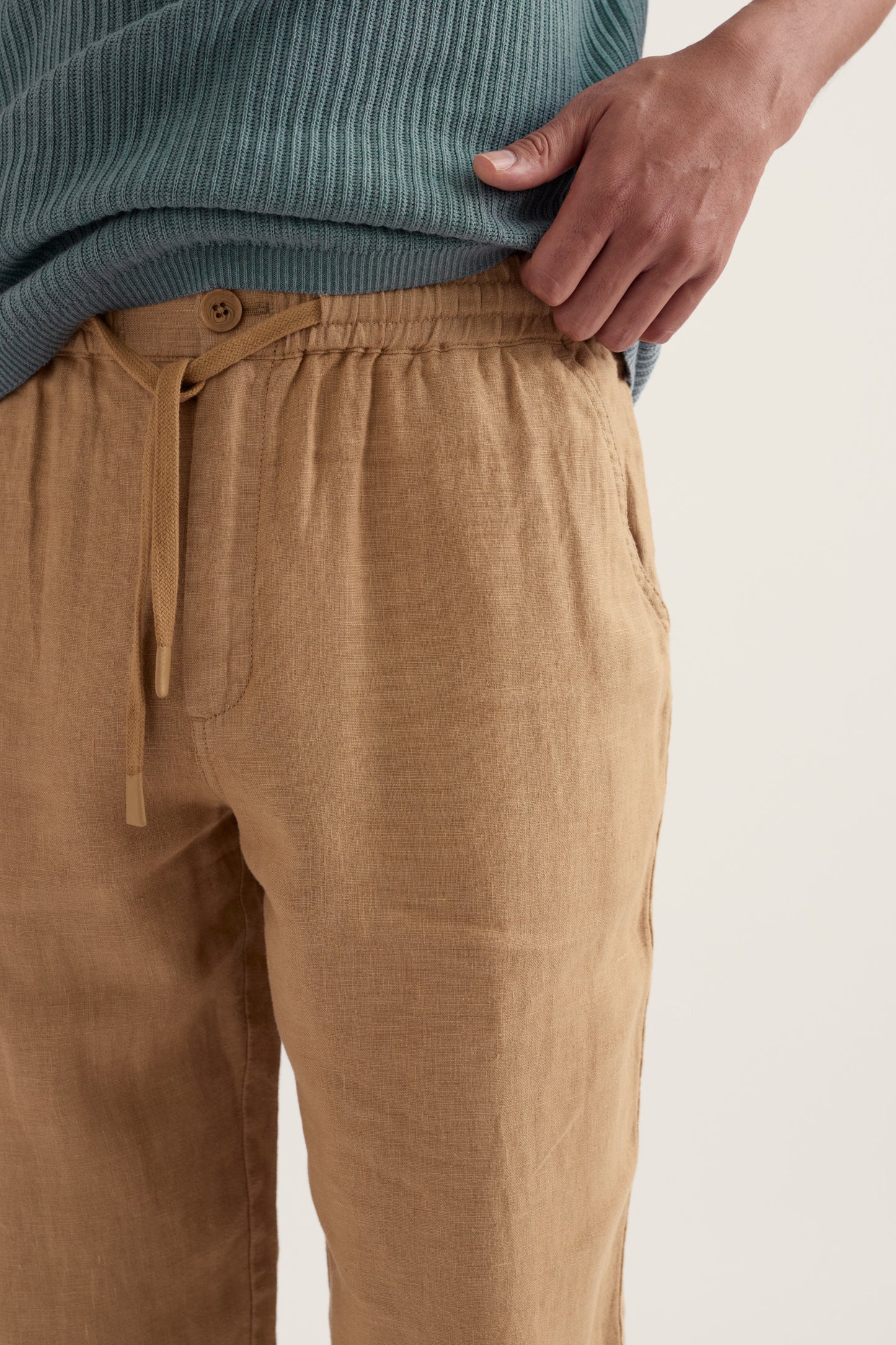 Pantaloni Uomo Crewman in Lino con Cintura