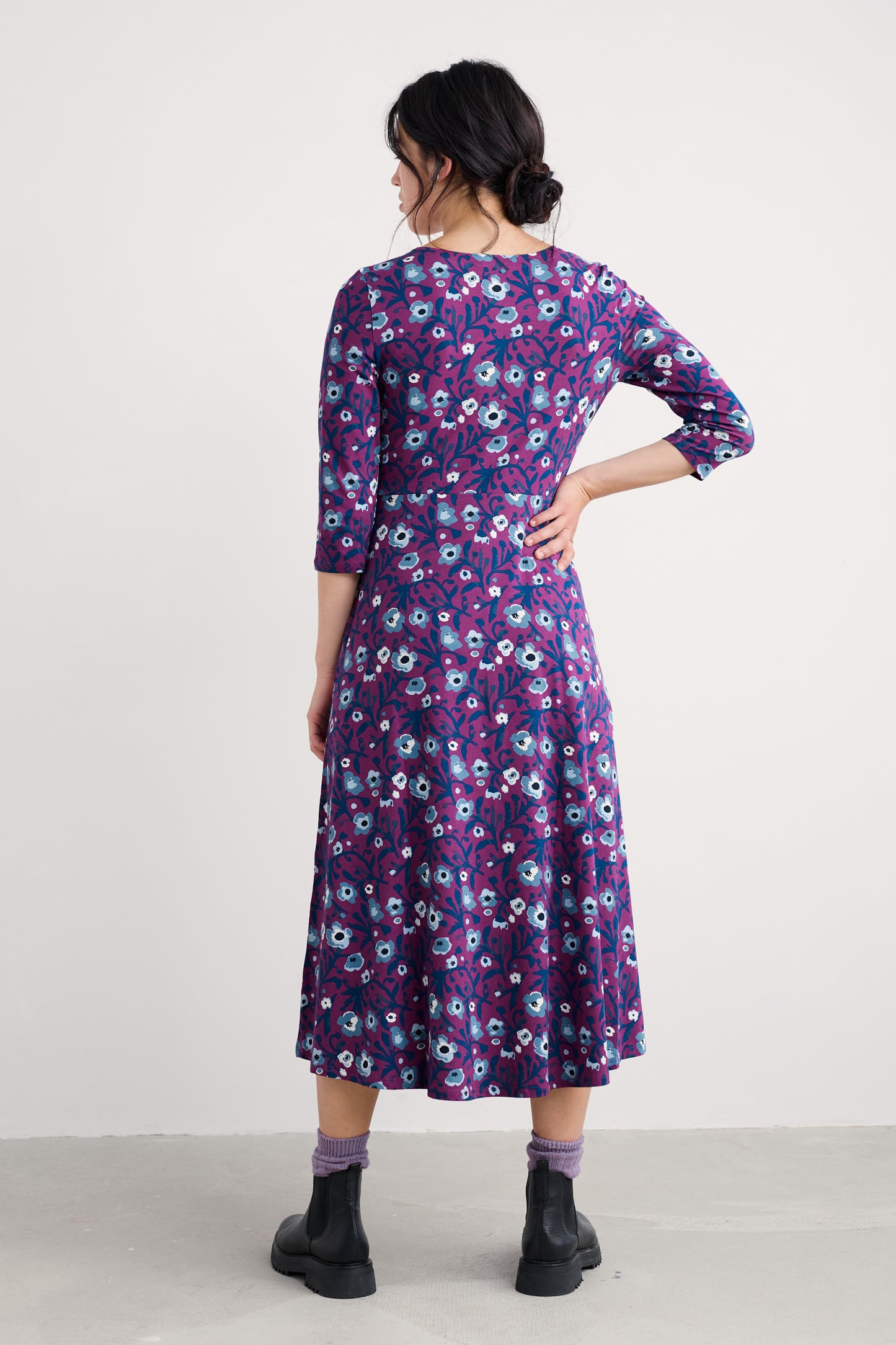 Abito midi Veronica in jersey di cotone biologico certificato GOTS  