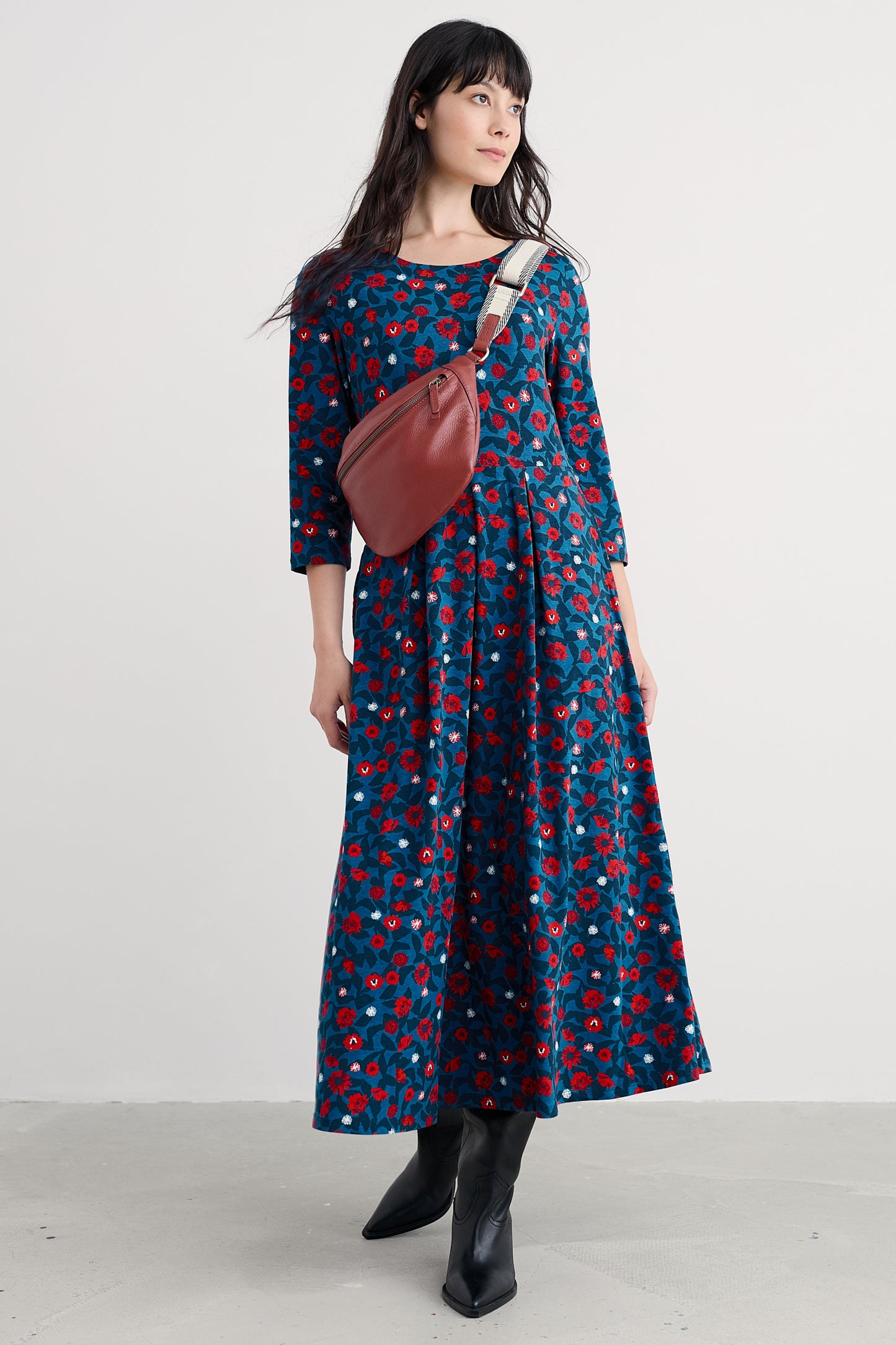 Abito midi Veronica in jersey di cotone biologico certificato GOTS  