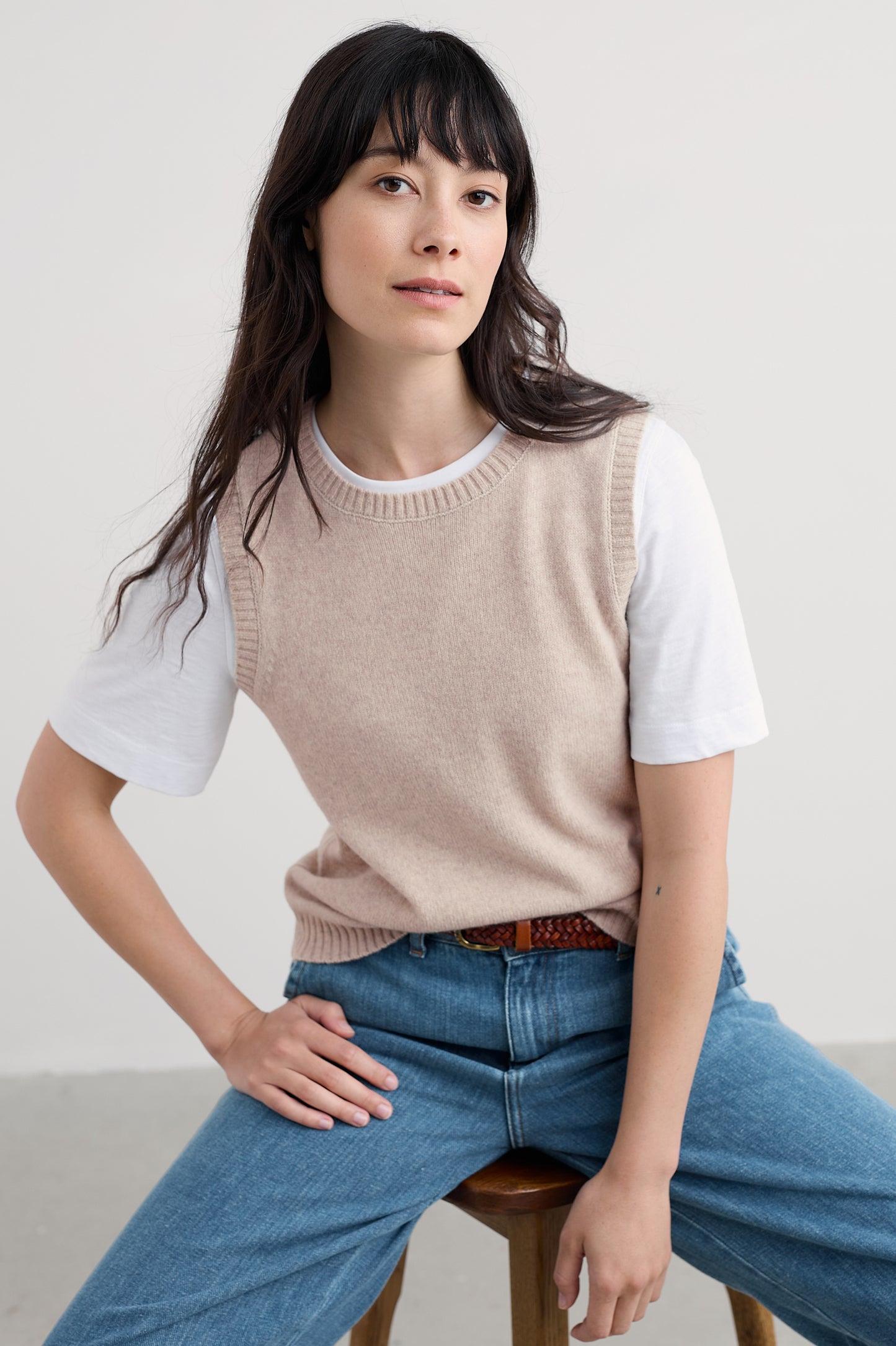 Gilet East View lavorato a maglia  