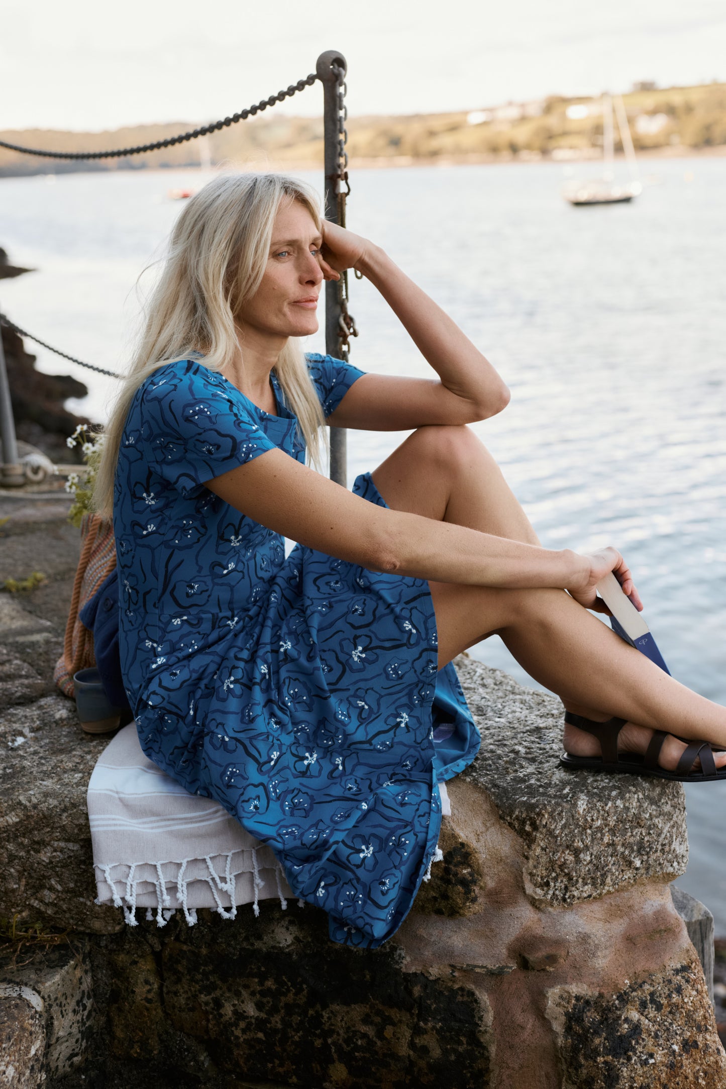 Vestito Midi Veronica a Maniche Corte in Cotone Organico Certificato GOTS