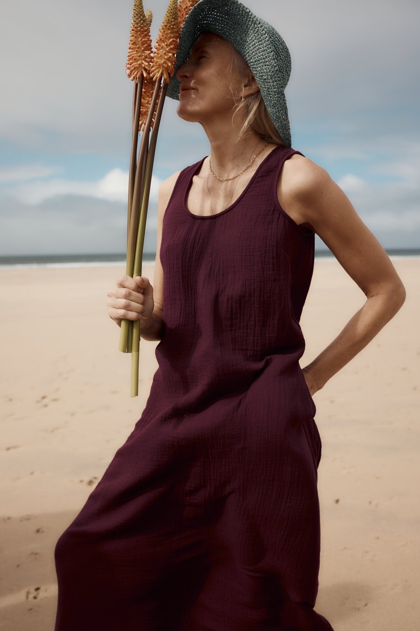 Robe Helleborine au-dessus des chevilles en coton biologique certifié GOTS