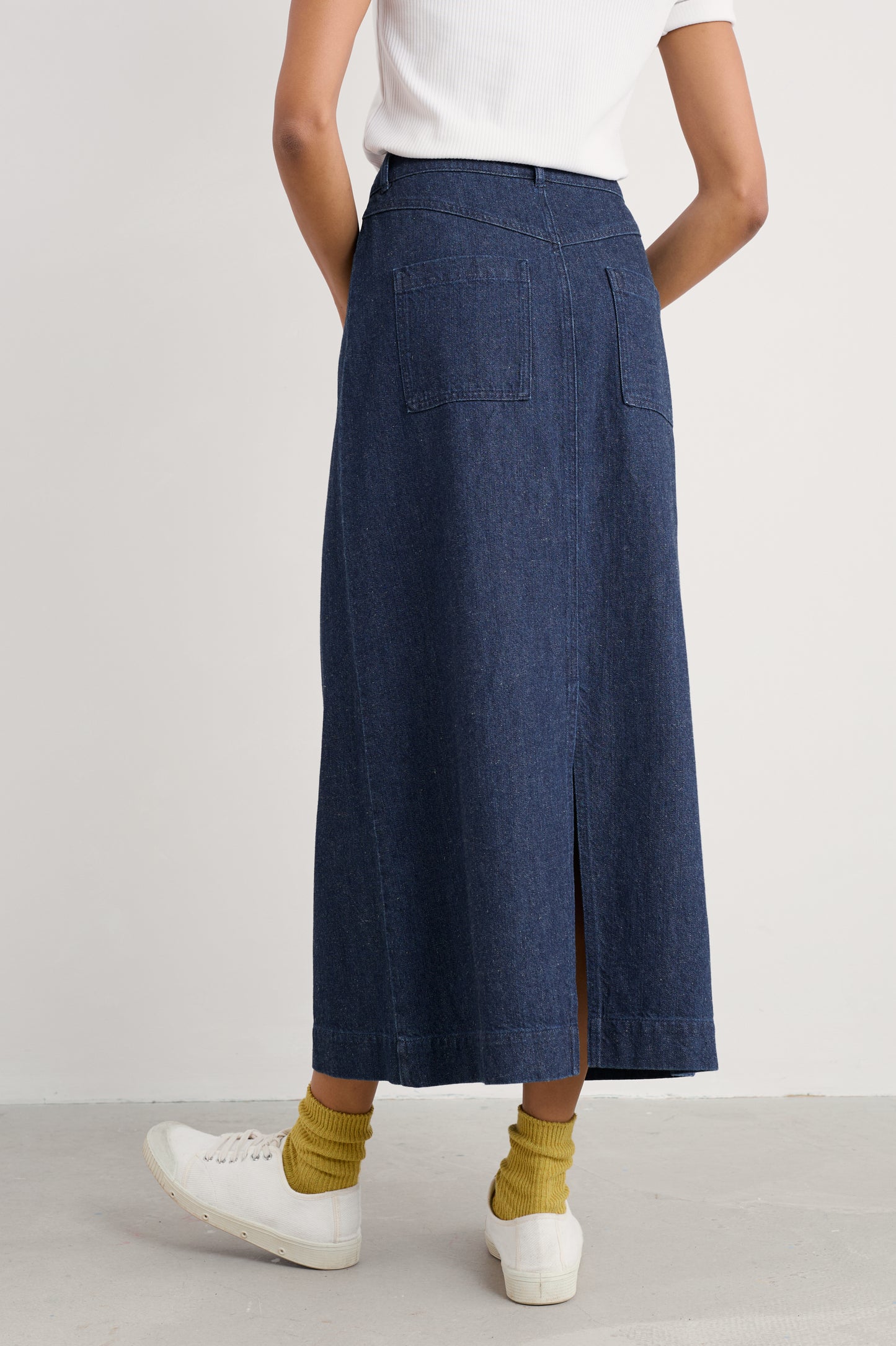 Gonna midi in denim Fruit Tree