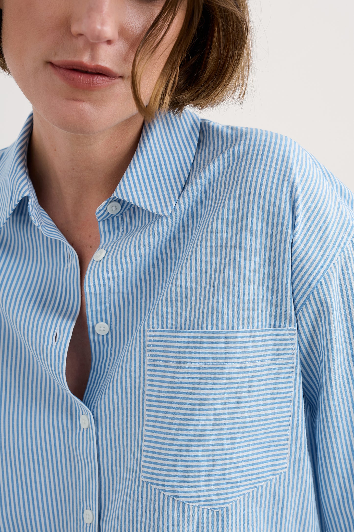 Camicia oversize Sea Path in popeline