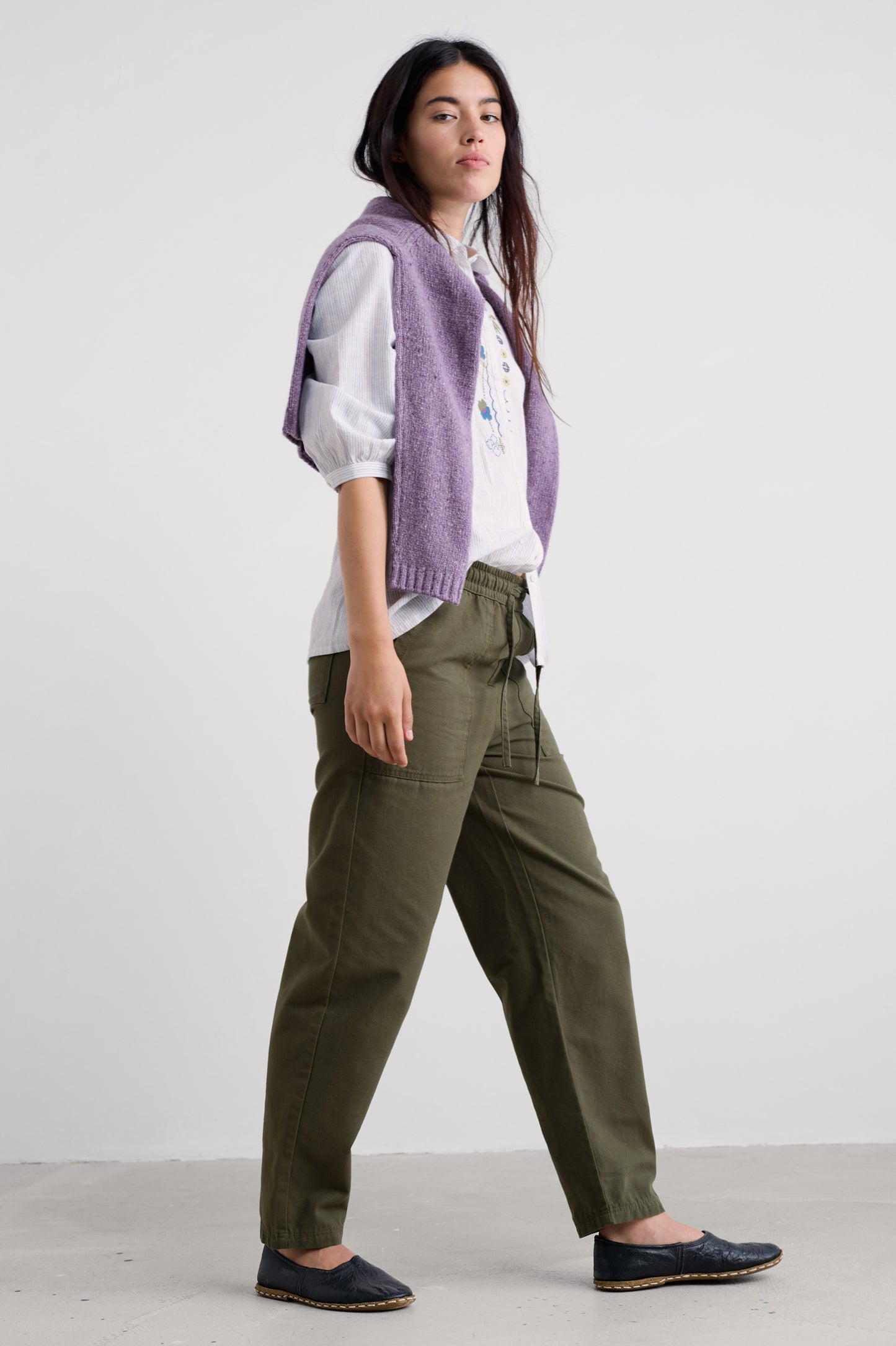 Pantaloni in Tela di Cotone Organico Sholl