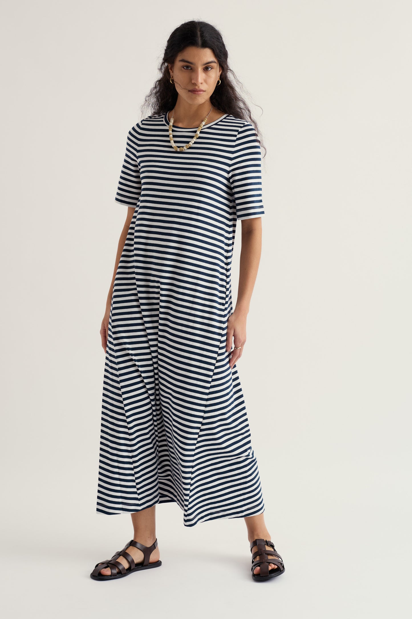Abito T-shirt Ivey tinto in filo in cotone biologico GOTS  
