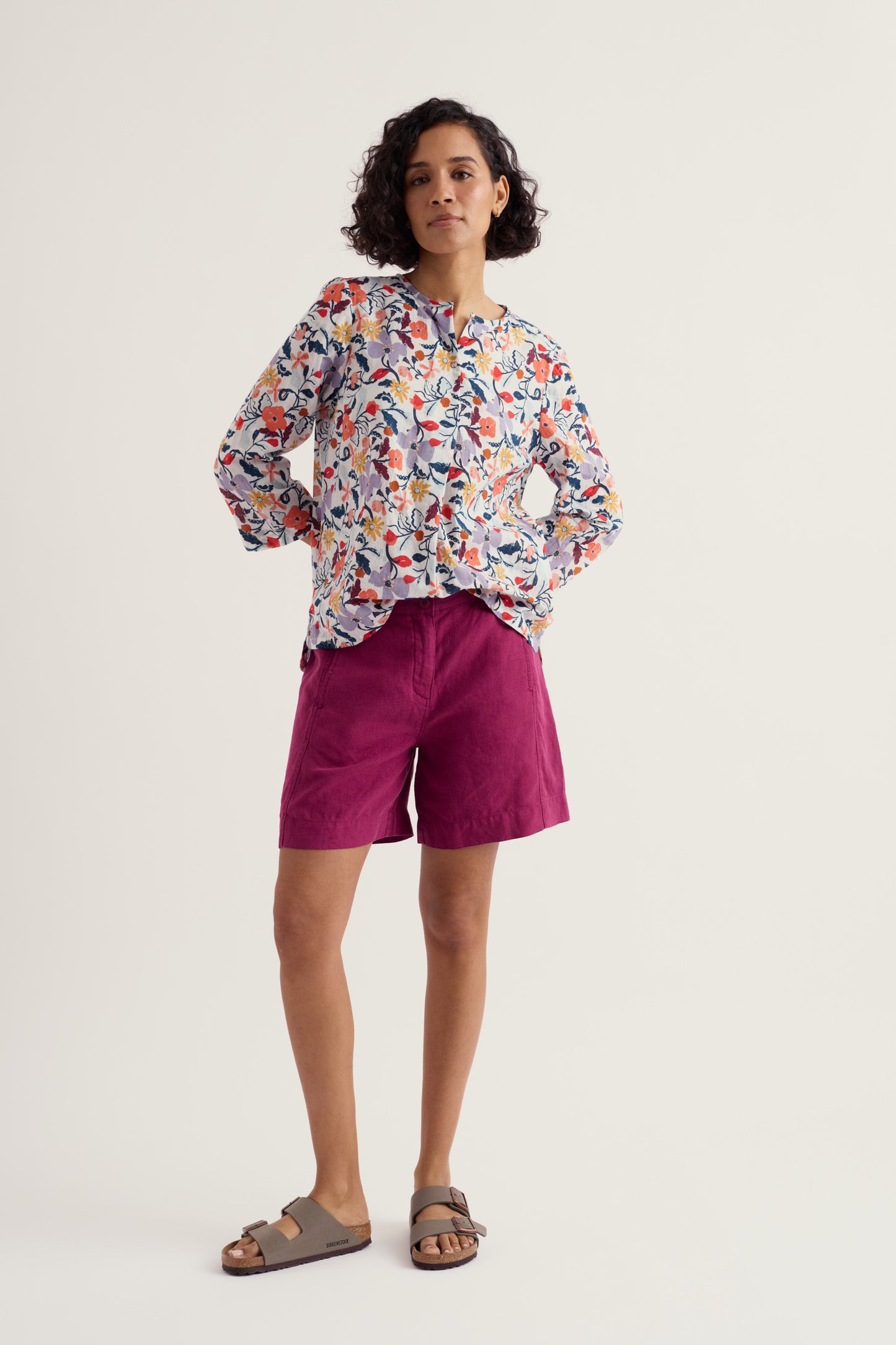 Shorts en lin taille haute Lowarth