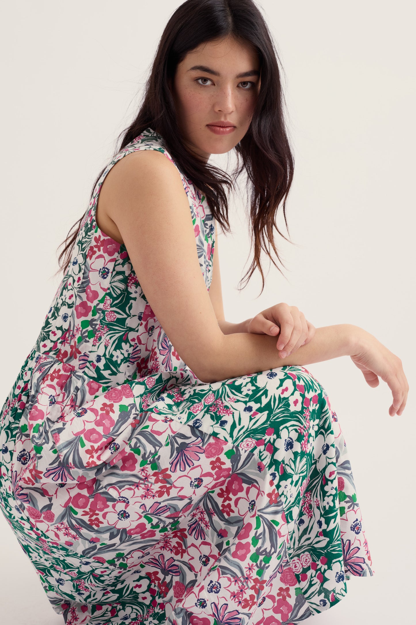 Robe Blouse sans Manches Circulaire