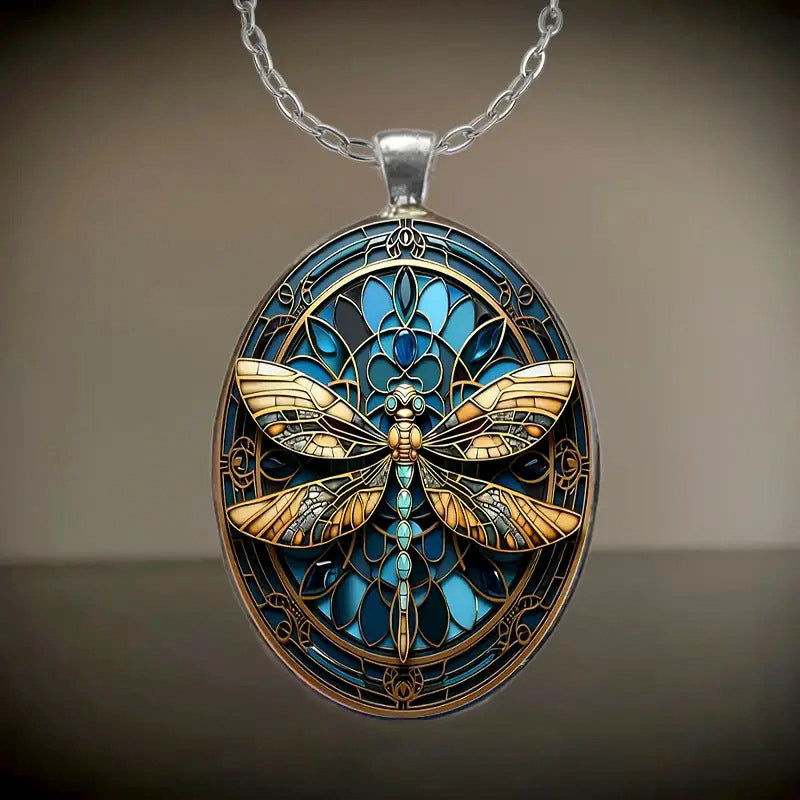 Collana boho con ciondolo a libellula