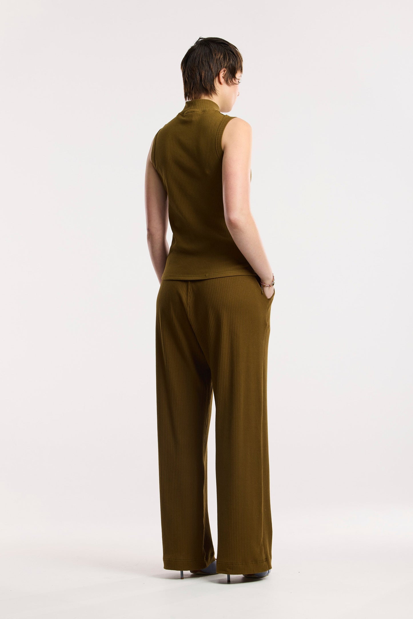 Canotta a coste con collo alto Traveller Luxe