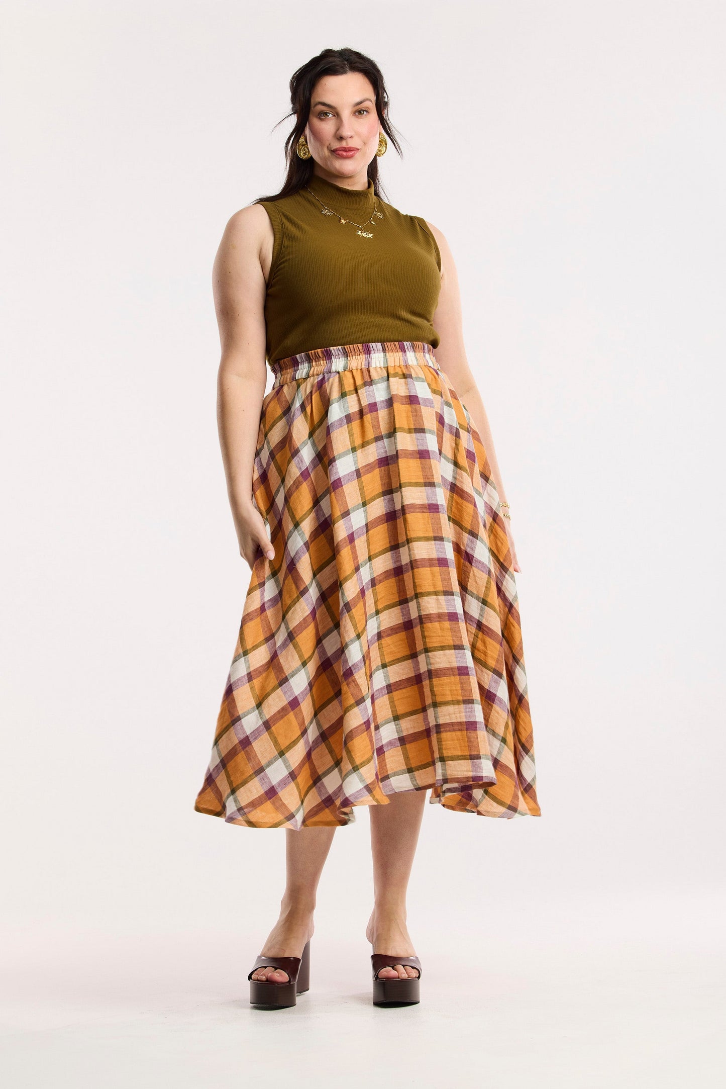 Canotta a coste con collo alto Traveller Luxe